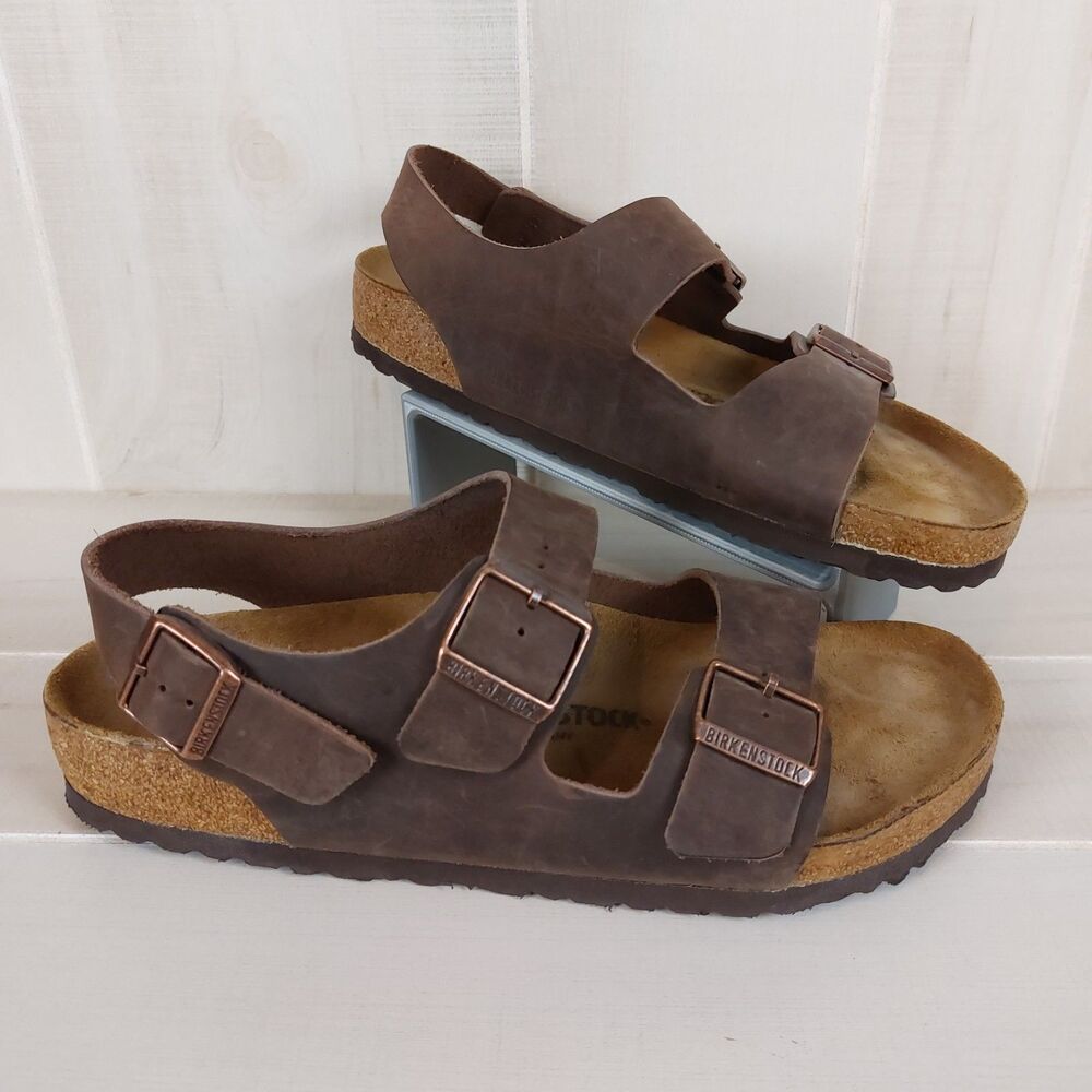 Birkenstock Milano Sandals Men's Size 10 Mocha Adjustable Straps - Picture 4 of 7